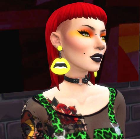 Sims 4 Cc Red Hair Long To Side Female Shoppesop