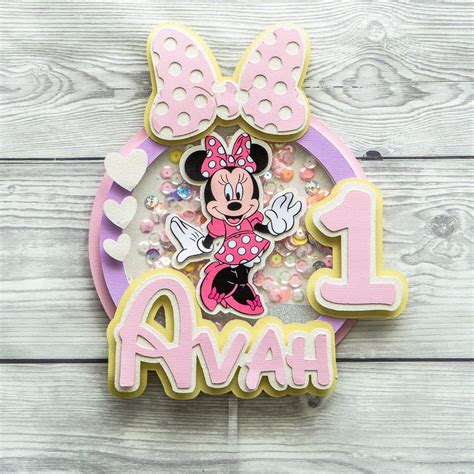 Minnie Mouse Shaker Cake Topper 3d Minnie Mouse Temática Etsy