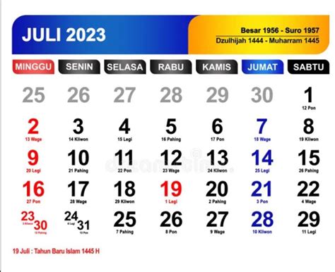 Keistimewaan Weton Dalam Kalender Jawa 3 Juli 2023 Besok