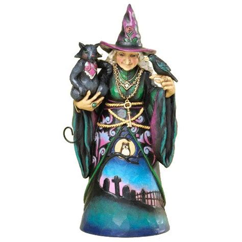 Jim Shore For Enesco Heartwood Creek Witch With Cat And Crow Figurine