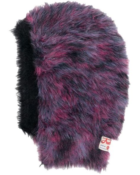 Andersson Bell Fuzzy Fur Textured Hat In Purple Lyst