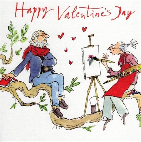 Quentin Blake Happy Valentines Day Greeting Card Книжные иллюстрации Открытки Открытки на