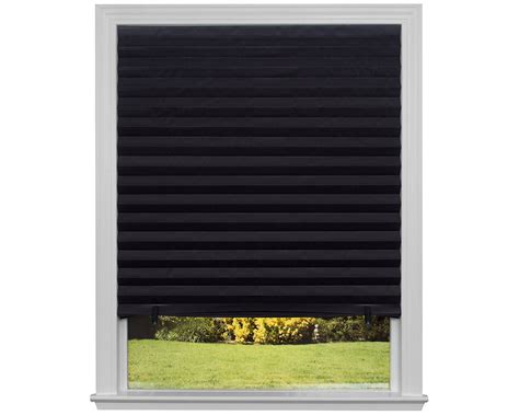 Black Self Adhesive Pleated Blinds Blackout Window 90x180cm In Blinds
