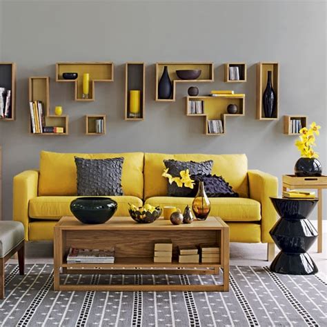Yellow And Grey Living Room Contemporary Living Rooms