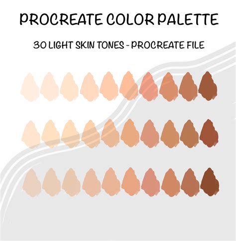 Procreate Skin Tones Palette Instant Download Nude Color Etsy