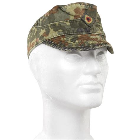 Genuine German Army Flecktarn Cap Bw Woodland Camo Military Hat New Men