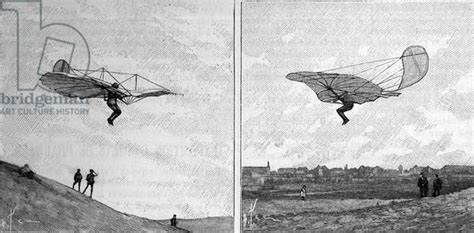 Image Of The Flying Aircraft Of Otto Lilienthal 1848 1896 German