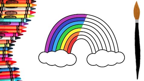 How To Draw A Rainbow And Clouds Easy With Coloring Kako Nacrtati