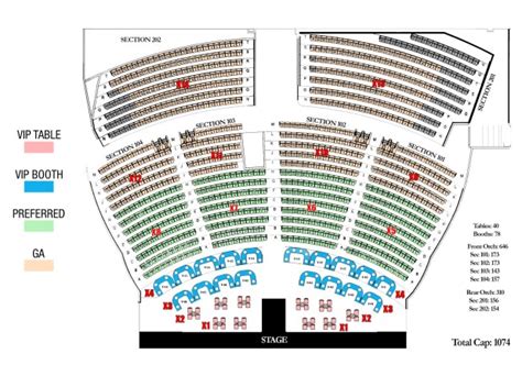 Tropicana Theater Seating Map