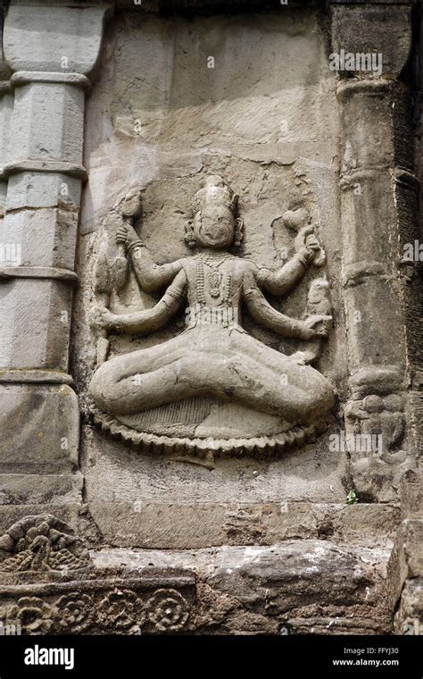 Old Stone Carving In Shiva Dole Temple Sivsagar Assam India Stock