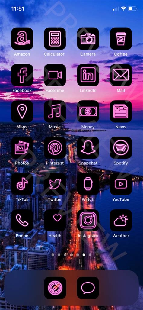 Pink Ios 14 App Icon Pack Neon Aesthetic Ios 14 Icons Etsy
