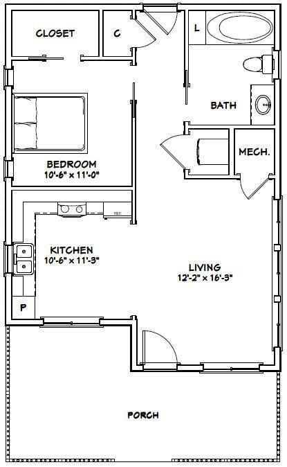 24x32 House 24x32h2a 725 Sq Ft Excellent Floor Plans One