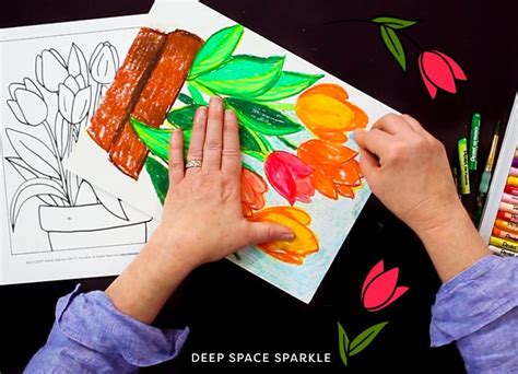 How To Draw With Oil Pastels Tulip Drawing Deep Space