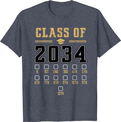 Class Of 2034 Grow With Me First Day Of School Check Mark T Shirt