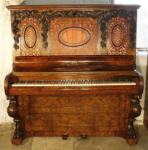 Ornate Figured Walnut Charles Smart Upright Piano Piano Upright