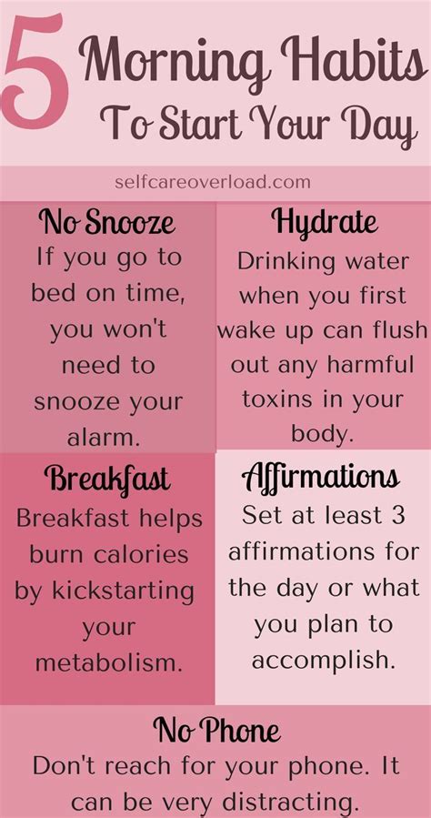5 Morning Habits To Help Start Your Day Morning Habits Self Care