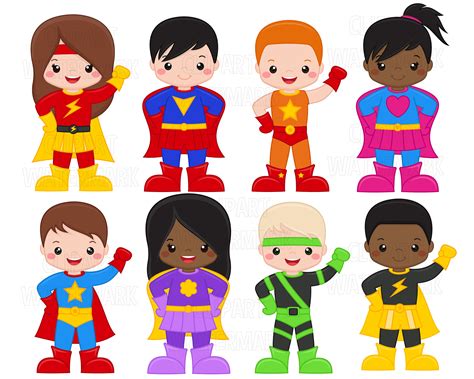 Superhero Clipart Babes Super Hero Clip Art Girls Super Hero Etsy