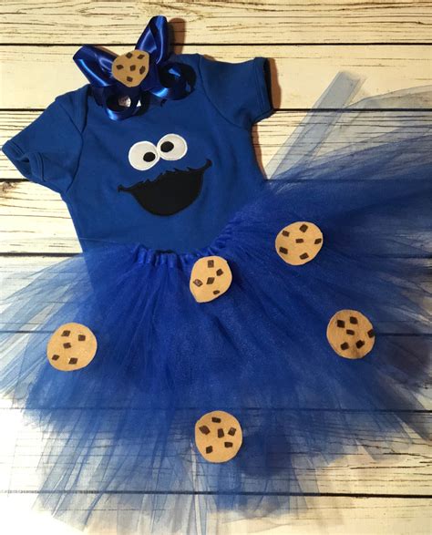 Cookie Monster Halloween Costume Cookie Birthday Baby Onesie Tutu And