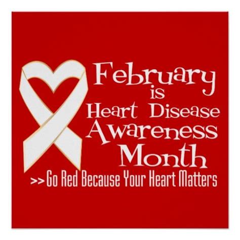 February Is Heart Disease Awareness Month Poster Heart