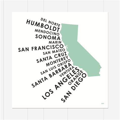 California Coastal Counties Print In 2020 California Coastal Coastal
