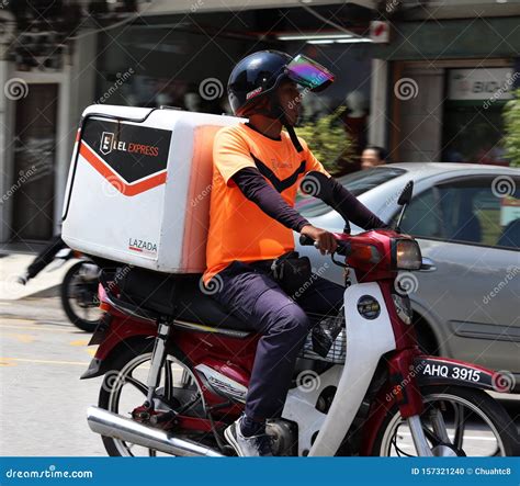 Lel Express Dispatch Rider Out On Delivery In Malaysia Editorial Image