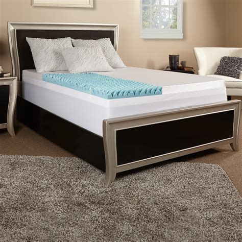 This memory foam topper can fit twin, twin xl, full, short queen, queen, and king size beds. Luxury Solutions 4" Textured Gel Memory Foam Mattress ...