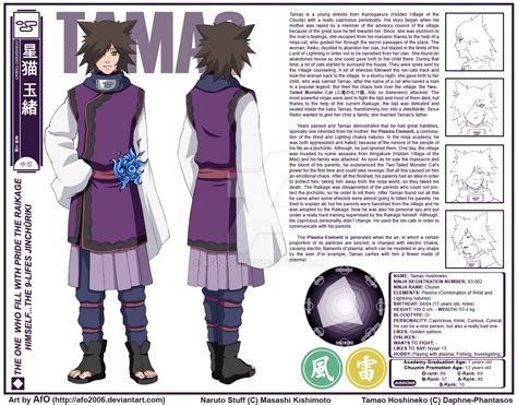 Tamao Hoshineko Char Sheet Naruto Characters Naruto Oc Characters