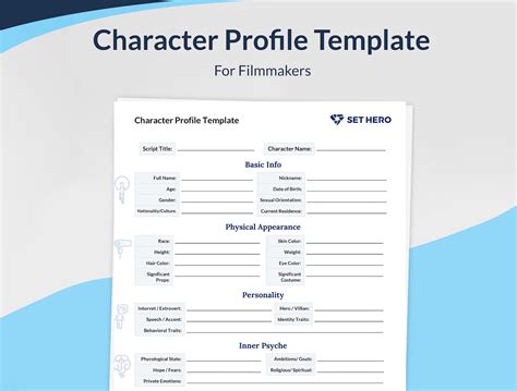 In Depth Character Profile Template