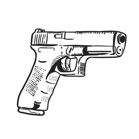 Pistola En Línea Estilo De Arte Vector Premium