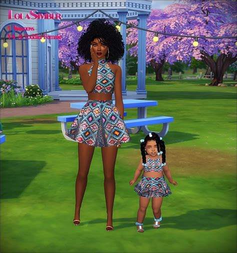 5 Mommy And Me Matching Outfits At The Beautiful Sims Of Color Sims 4