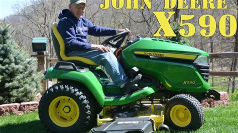 New John Deere X590 Lawn Tractor Cutting Grass Action Time Youtube