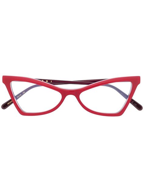 Marni Eyewear Cat Eye Glasses Farfetch Cat Eye Glasses Red Cat Eye