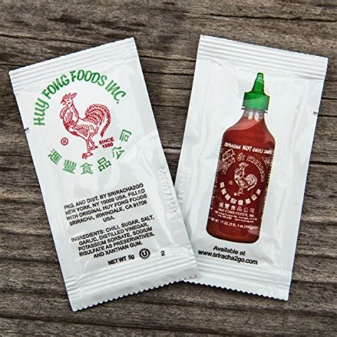 Sriracha Hot Chili Sauce 50 Packets Individual Packets Sauceandtoss