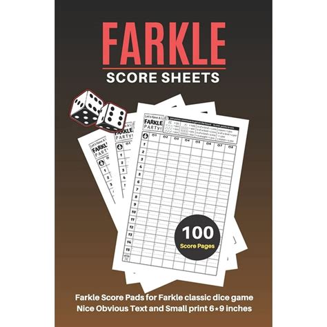 F Scoresheets Farkle Score Sheets V5 Elegant Design Farkle Score