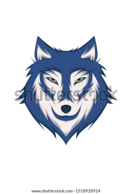 Wolf Face Design Wolf Mascot Art Stock Illustration 1518920924