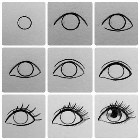 First, draw a horizontal line with a slight curve. step by step eye tutorial by creative_carrah | Easy ...