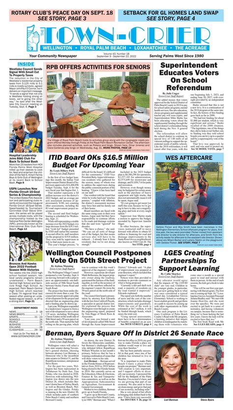 Town-Crier Newspaper September 9, 2022 by Wellington The Magazine LLC