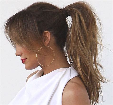 The Best Celebrity Ponytail Hairstyles Cabello Con Flequillo Cabello