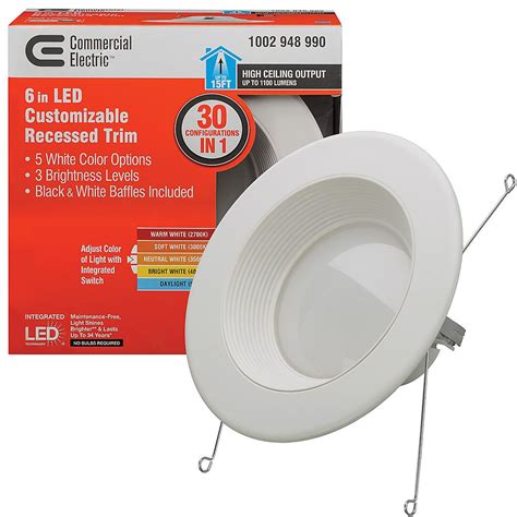 Commercial Electric 6 In Selectable Integrated Led Recessed Trim
