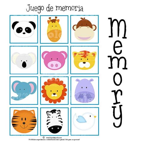 Juegos De Memoria De Animales Para Niños Para Imprimir Tengo Un Juego