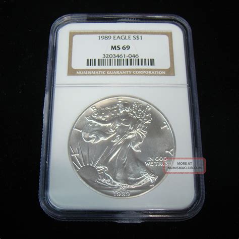 1989 1 American Silver Eagle Ngc Ms69 Bullion Coin 1oz Fine Silver