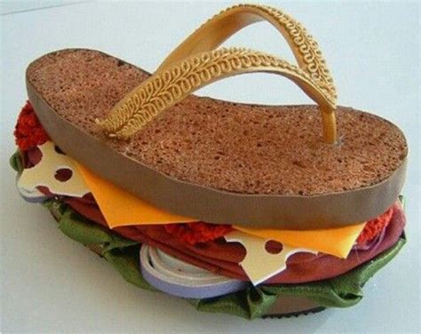 Flip Flop Sandwich Funny Shoes Crazy Shoes Food Design