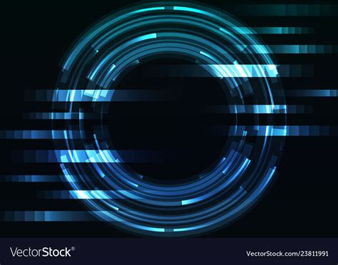 Blue Circle Digital Abstract Pixel Background Vector Image