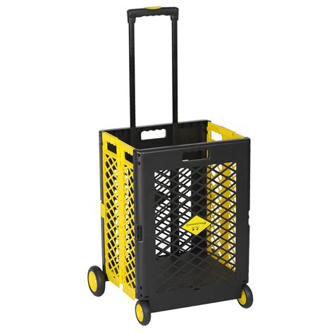 Karmas Product Rolling Crate Folding Grocery Shopping Cart With Wheels
