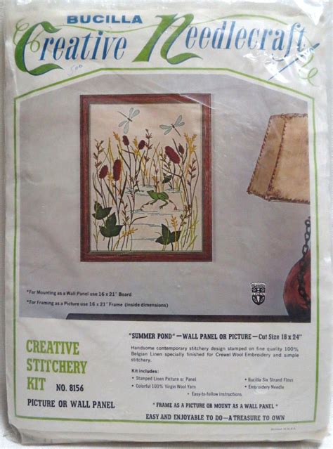 Bucilla Vintage Crewel Embroidery Kit Summer Pond Frog Etsy