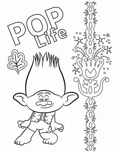 Trolls Coloring Tour Pages Printable Branch Troll