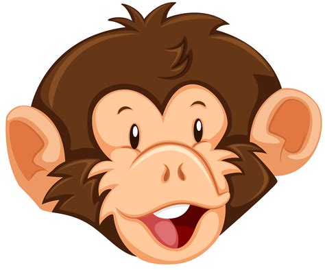 A Monkey Face On White Background 294235 Vector Art At Vecteezy