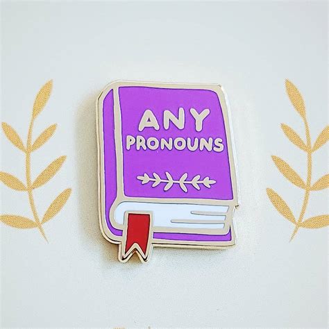 Misomomo Pronoun Book Pin Any Pronouns Dusk Goods And Ts