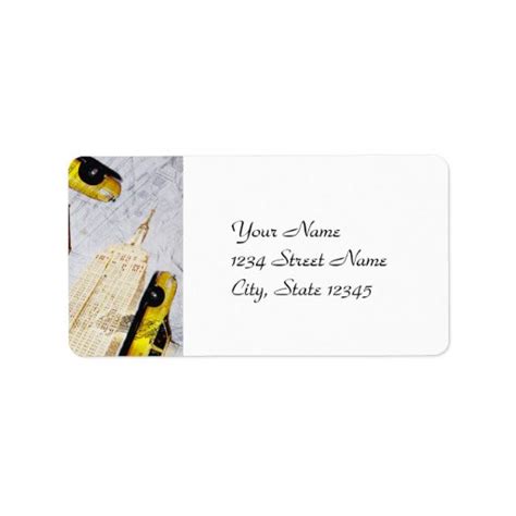 New York City Address Label Template Zazzle