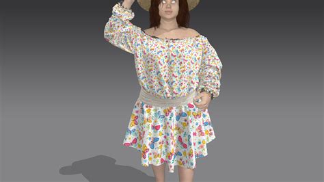 Artstation Marvelous Designer Clo3d Obj Fbx Shirring Shirt And Circle Skirt Resources